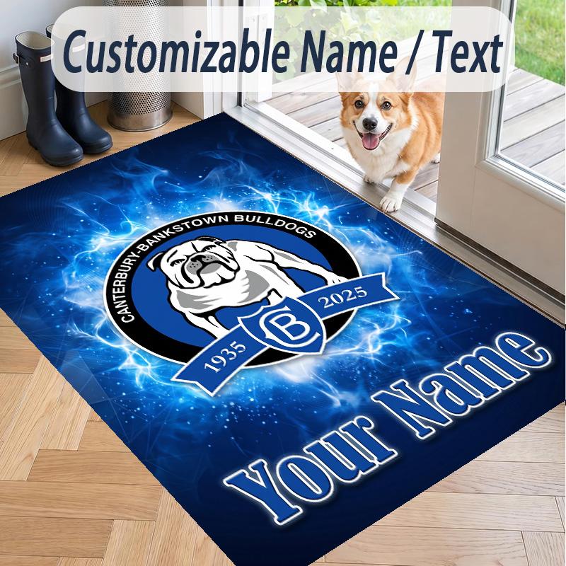 Custom Text Printed Rug Canterbury-Bankstown Bulldogs Non Slip Floor Carpet For Home Room Decor