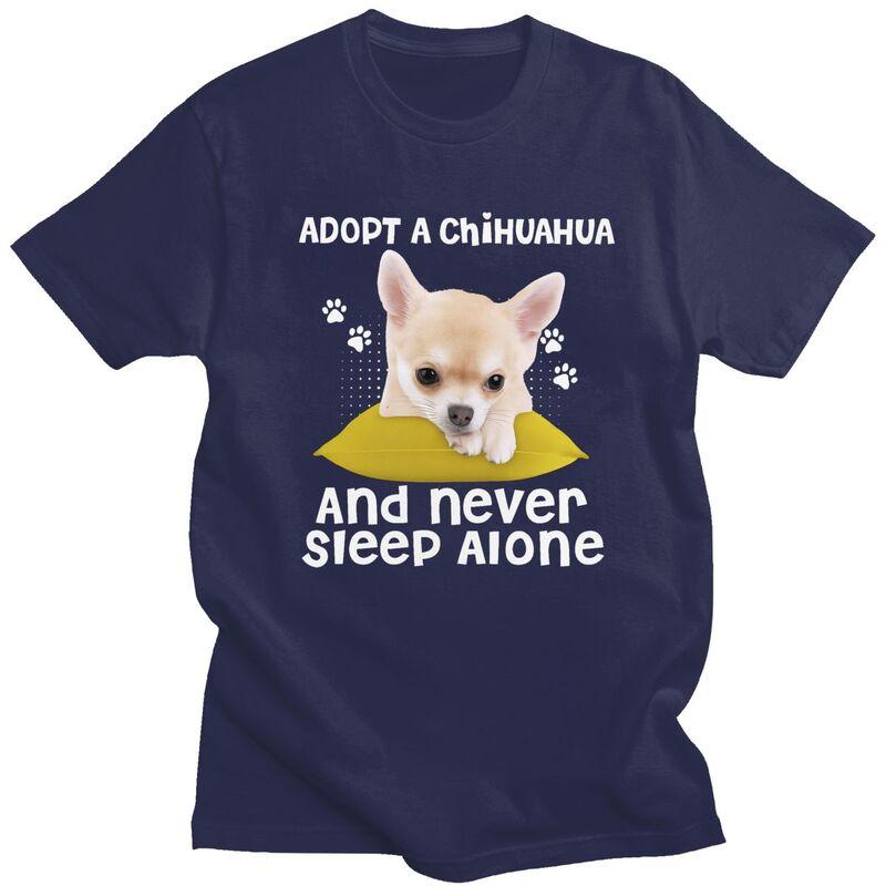 

Custom Male Adopt A Chihuahua And Rever Sleep Alone T Shirts Short Sleeve Cotton Tshirts Streetwear Tshirt Leisure Tees Clothes 4XL