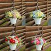 Metal Hanging Planter Basket Decorative Floral Wreath Indoor Outdoor Home Garden Party Decoration