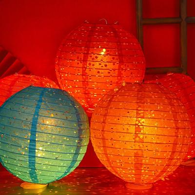 Chinesische Runde Papierlaternen Handgefertigt Herbstfest Laternen Papierlampenball Partyzubehör