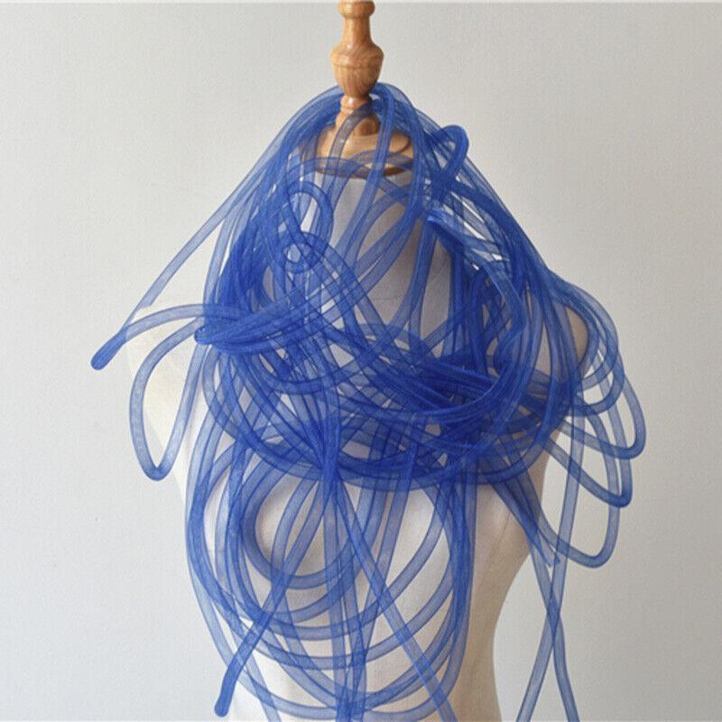 10mm Tube en Crin de Cheval Tube Crinoline Tissu Filet Crin Garniture pour Accessoires de Cheveux DIY Maille Tissée Flexible Élastique