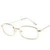 For Female XaYbZc Unisex Small Retro Sun Eyewear Rectangle Sunglasses Male Alloy Metal Frame Eyewear Outdoor Clear Lens Sun Eyewear