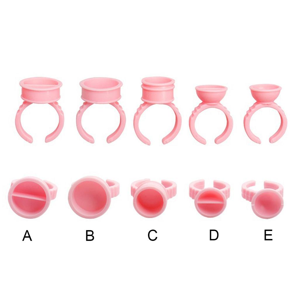 100Pcs Disposable Eyelash Extension Glue Rings,Eyelash Extension Glue Holder