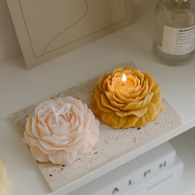 Premium Quality Fragrant Realistic Peony Flower Candle Aesthetic Scented Candles for Romantic Dinner Table