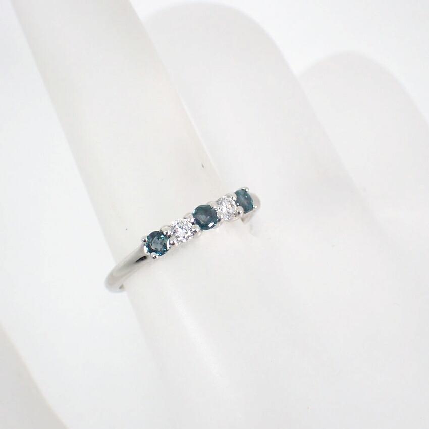 [Used] Pt900 Alexandrite/Diamond Ring / Size 10 / j52-3