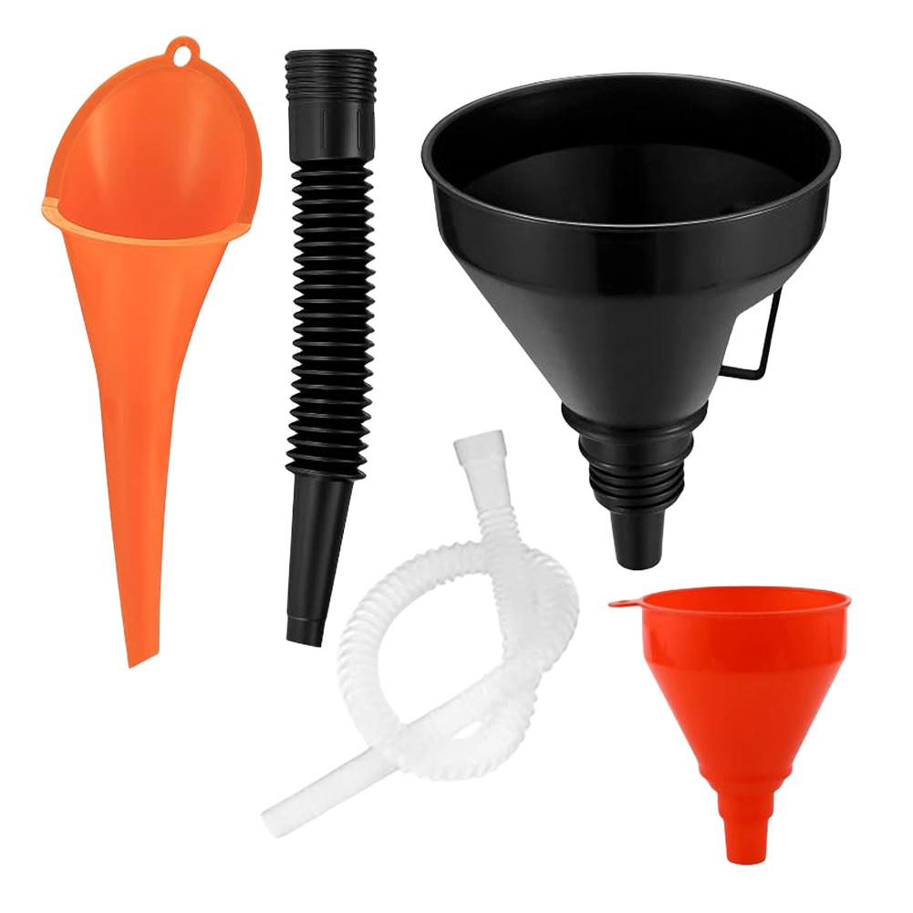 Car Engine Refueling Funnel with Filter Universal Car Funnel Set Engine Oil Filling Funnel Set for Motorcycle Car Automobile