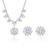 European and American Style Zircon Sunflower Necklace and Earrings Set for Women