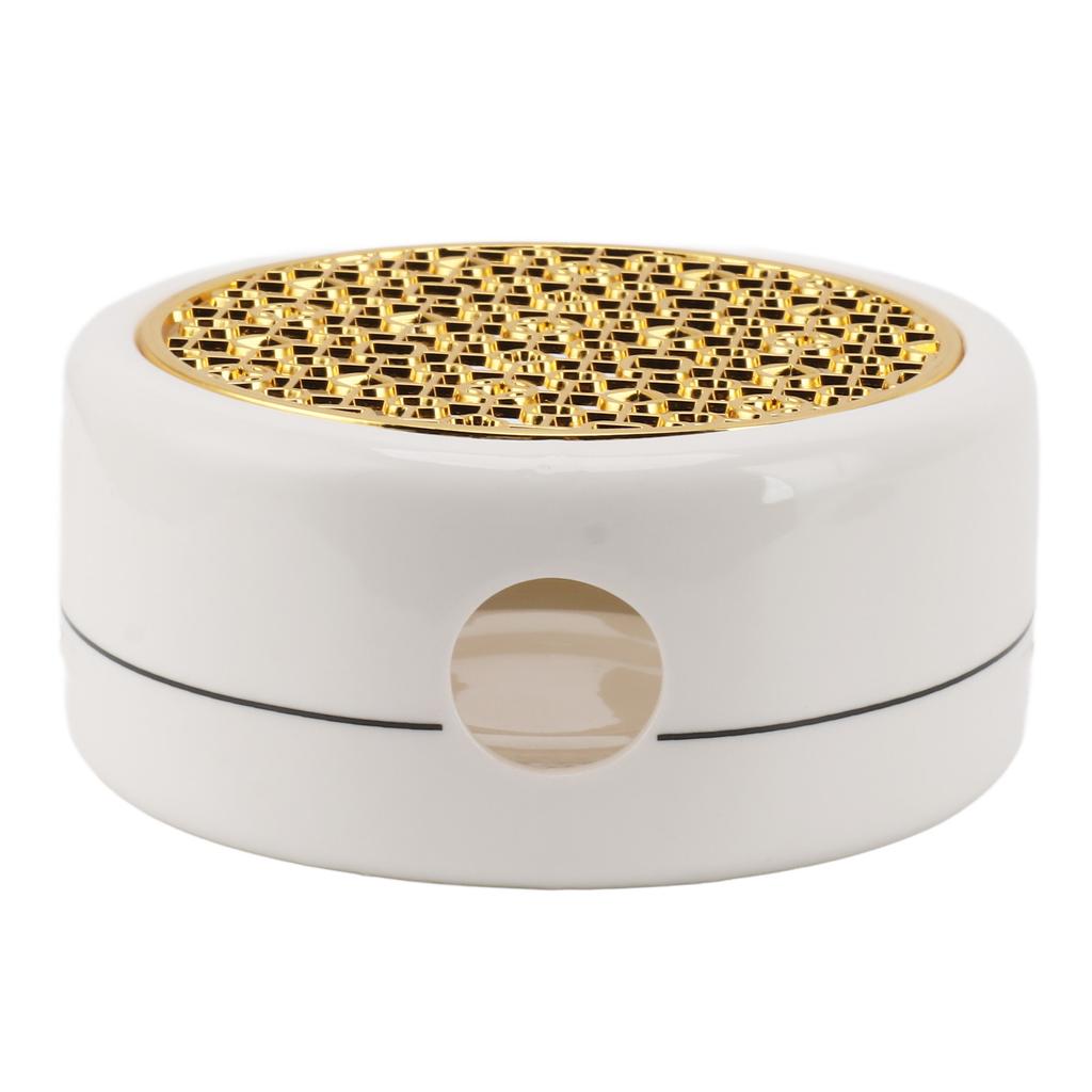 Ceramic Tea Pot Warmer with 11.8cm Gold Gasket Circular Concave Tea Kettle Heating Base for Home Kitchen Countertops