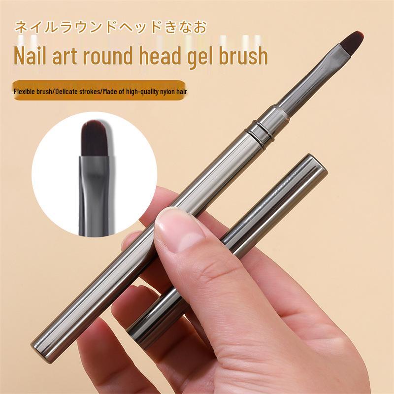 

Gun Black Round Nail Art Gel Brush with Metal Handle