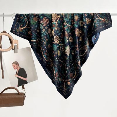 Dekorativer Seidenschal mit einfacher Textur für Damen im neuen Stil für Frühling und Herbst, Sommermode, vielseitiger Kopftuch, Arbeitsschal