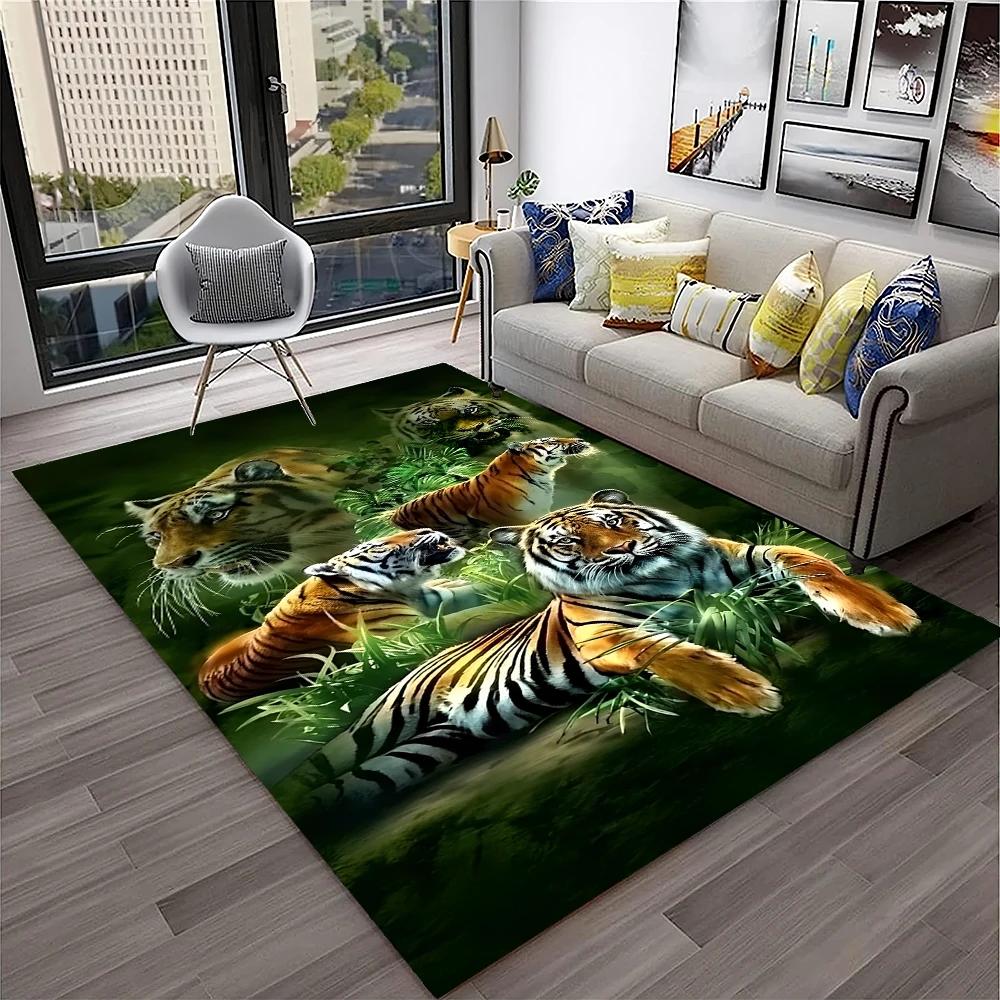 Tappeto Animale Tigre dei Sogni 3D Cartoon per Casa Soggiorno Camera da Letto Divano Zerbino Decorazione, Tappeto per Area Giochi Bambini Tappetino Antiscivolo