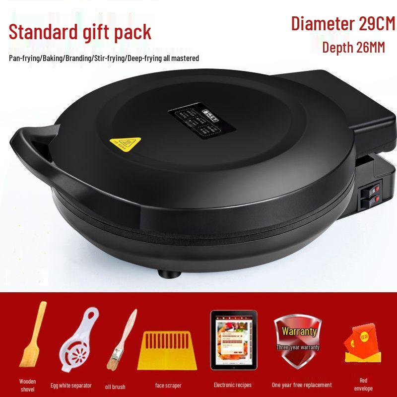 Large Electric Griddle with Dual-Sided Heating and Deepened Design for Crepes, Pancakes, and Cakes
