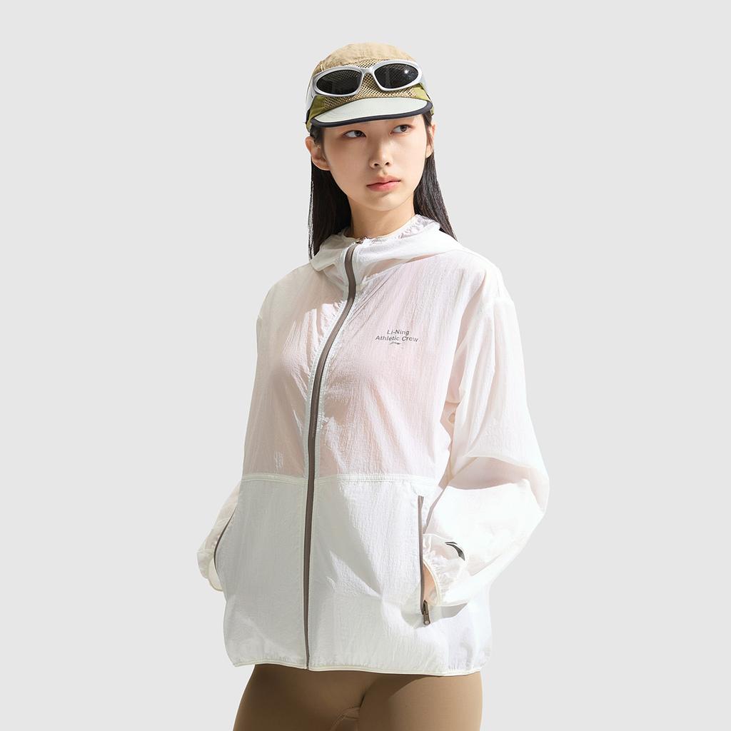 Li Ning Comprehensive Training Series Ice Silk Cool Comfort Sportlicher Windbreaker Damen Oberbekleidung Off-White AFDV428-6