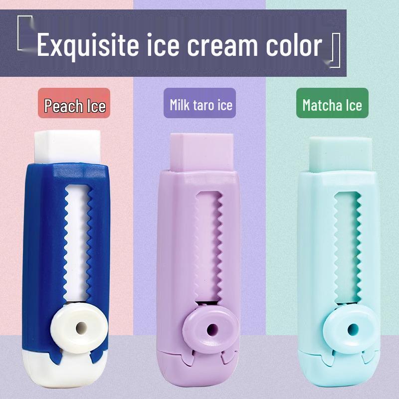 Push-Pull Eraser: Replaceable Core, Low-Crumb, Clean Finish, Multifunctional Stationery for Students.