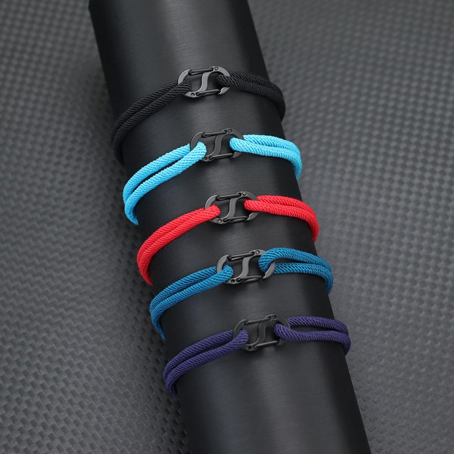 Simple Style 3mm Rope Bracelet Men Women 6 Colors Stainless Steel Clasp Leisure Versatile Accessories Adjustable Cord Braslet