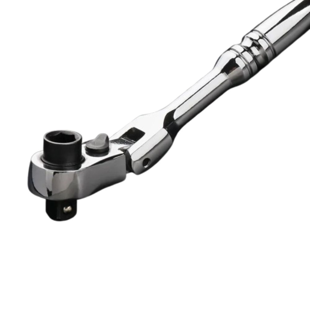 Round Handle 2 In 1 Ratchet Wrench 1/4 Inch Quick Spanner Tool Lightweight Mini Wrench  DIY