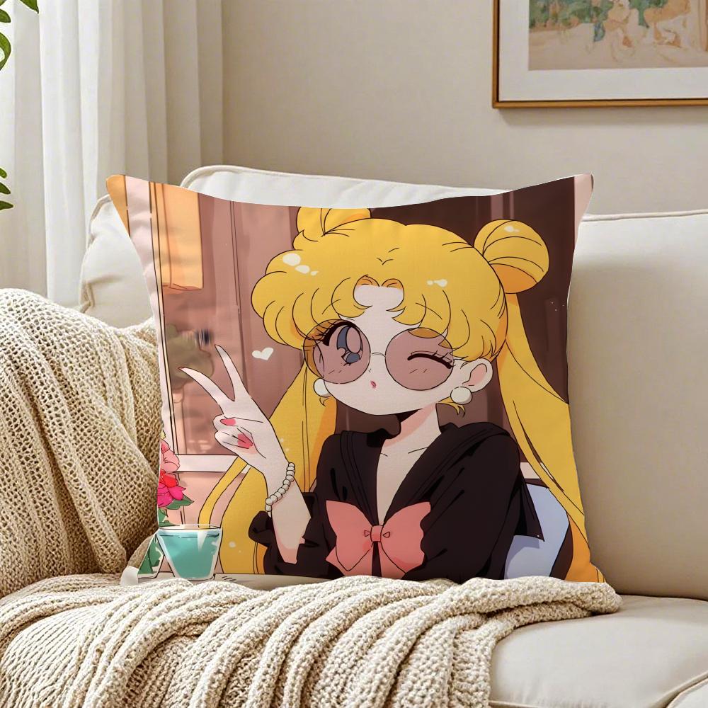 anime magical SSailor MMoon Cushion Cover Pillowcase Antidustmite living Room Sofa Decor Cushion Room
