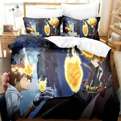 Anime HITMAN REBORN Bedding Set 3D Printed Suitable For Bedroom Duvet Cover Set With Pillowcases Kids Home Textile