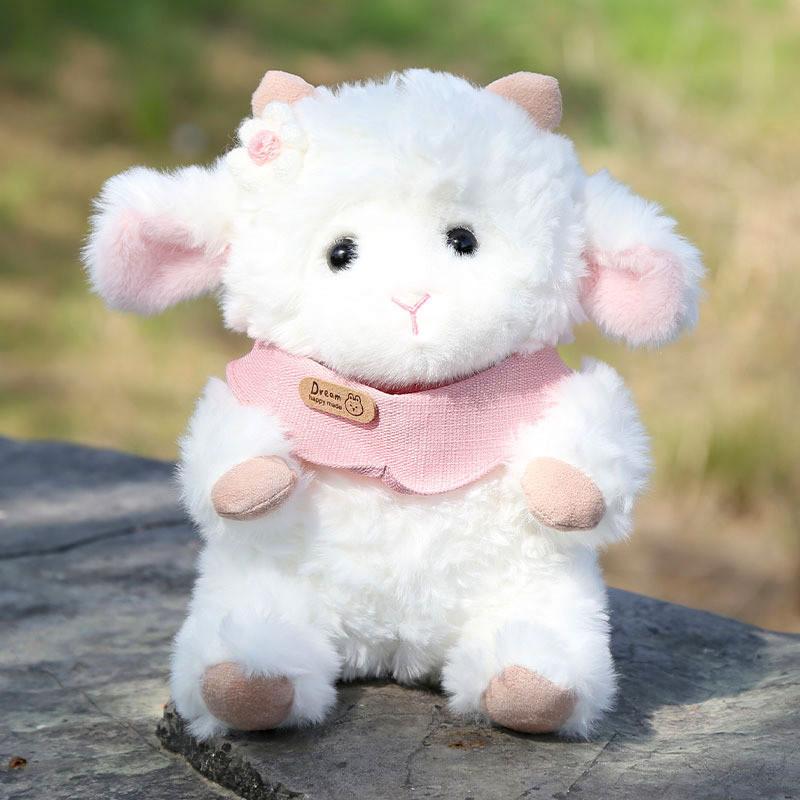 Plush Sheep Doll With Bow Tie For Kids Gift And Sleep Companion
