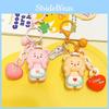 Jinnew Charming Cream Bear Face Resin Keychain Adorable Keyring For Gifts And Accessories