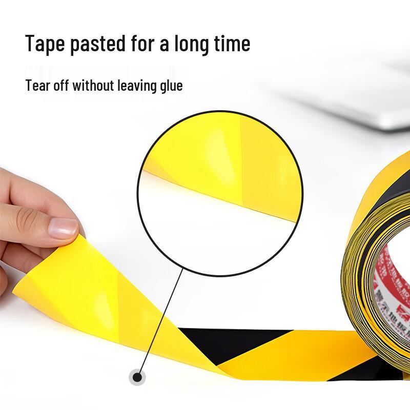 Mandle Black & Yellow PVC Zebra Safety Warning Tape (2 Rolls, 18m Each)