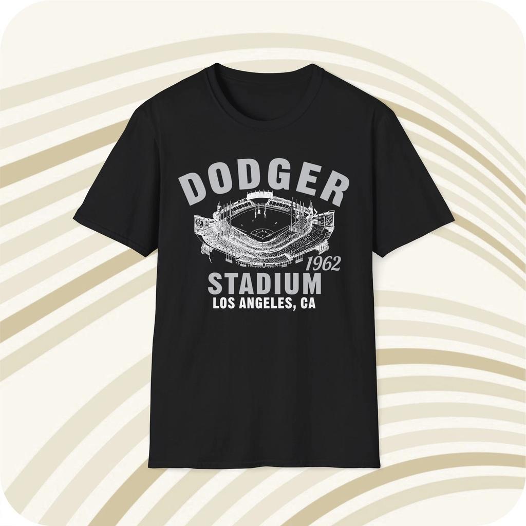 Throwbackmax Dodger Stadium 1962 Classic Cut Baseball T shirt - LA Dodgers