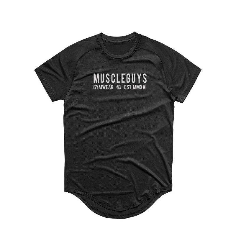 Muscleguys, летняя спортивная повседневная футболка для тренировок на открытом воздухе, для работы в команде, с короткими рукавами, дышащая одежда для фитнеса M чёрный