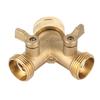 G3 4 Y Shape 2 Way Brass Hose Splitter with Water Faucet Ball Valve for Garden Greenhouse