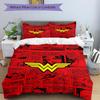3pcs Wonder Woman Bedding Set, Soft Polyester Duvet Cover and Pillowcases Machine Washable Seasons All Suitable & Guest Room Decor250