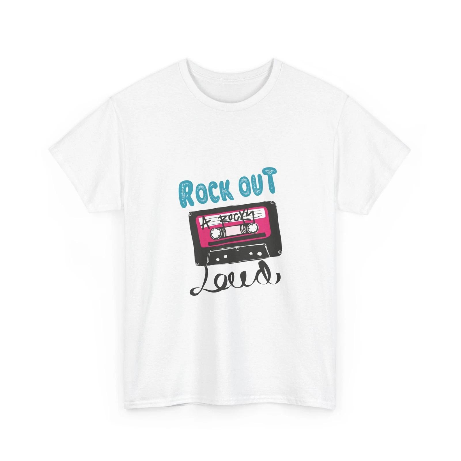 Rock Out Cassette Tape T-Shirt | Retro Music Tee, Comfy T-Shirt, Cool Style 2XL