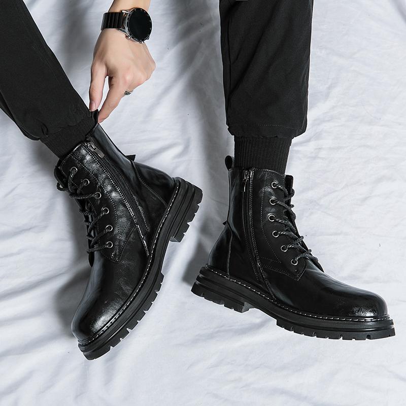 Winter New Ankle Boots for Men Fashion Thick Bottom Casual Boots Classic Handmade Genuine Leather Ankle Boots Designer Men Boots