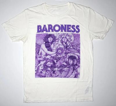 Retro Paars Baroness Band Shirt Korte Mouw Wit Unisex Maat S-5XL E1500