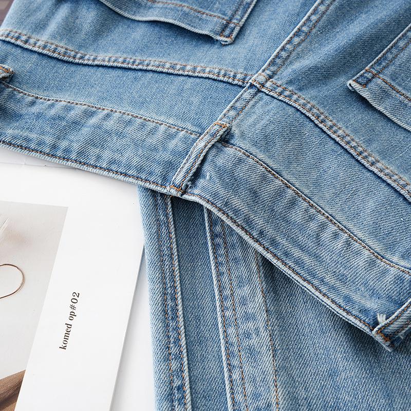 Women's Light Blue High-Waisted Retro Wide-Leg Jeans - 2025 Spring Slimming Loose Fit