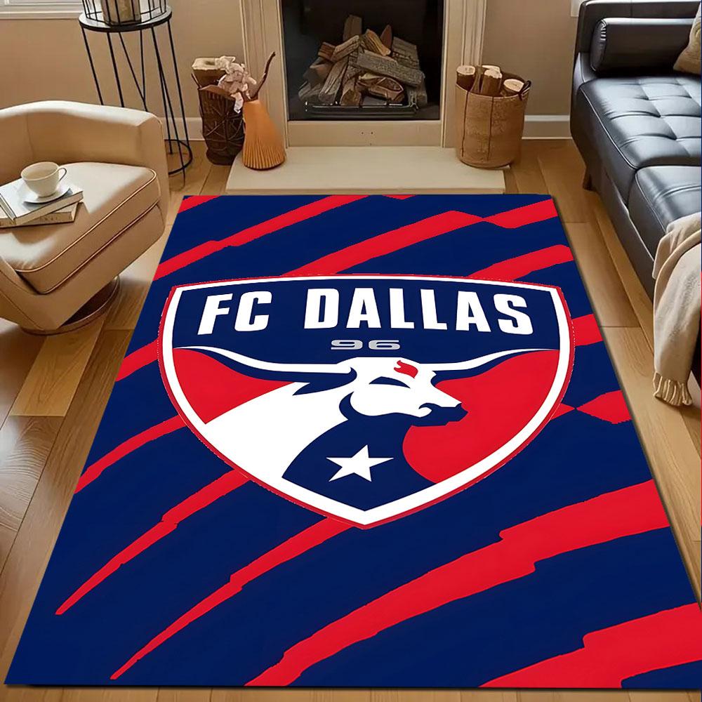 FC Dallas Team Logo Rug Design Patterned Carpet, Non Slip Mat Suitable for Living Room and Bedroom Sofas