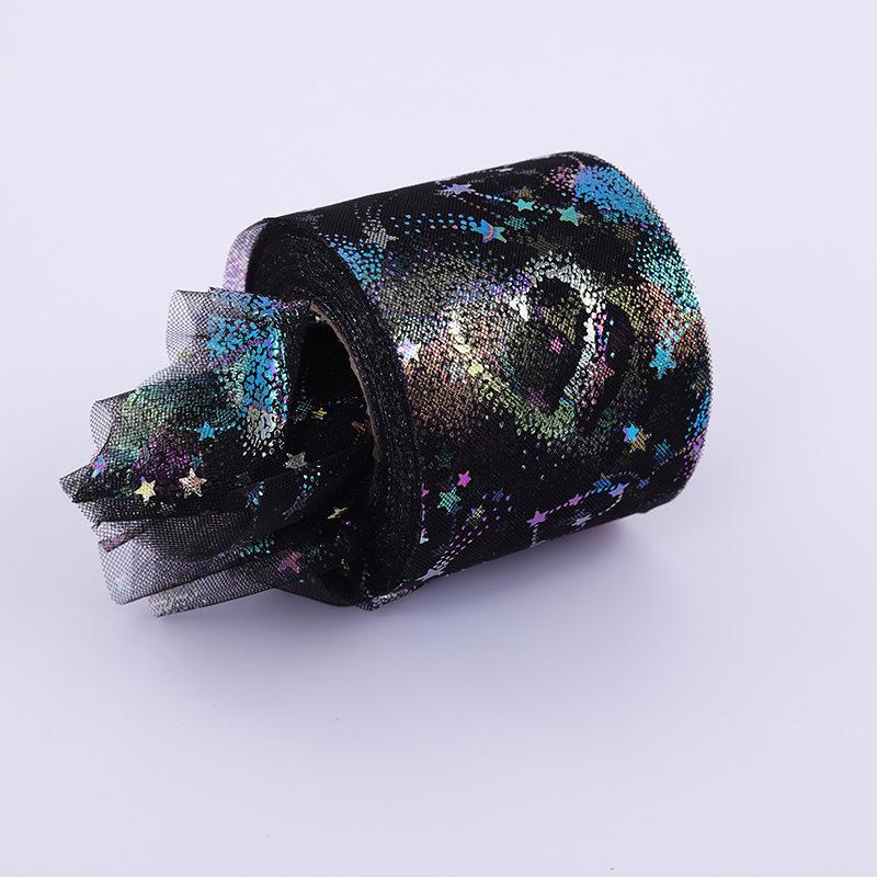 Rainbow Love Heart Tulle Ribbon for Crafts Gift Diy Package Wrap Decorative Ribbons Love Stars Lace Christmas Decor