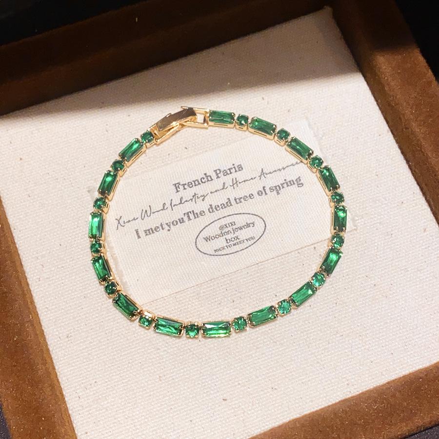 Cui Ji Liu Jin Elegant Colored Zircon Bracelet - Light Luxury, High-end, Versatile Design