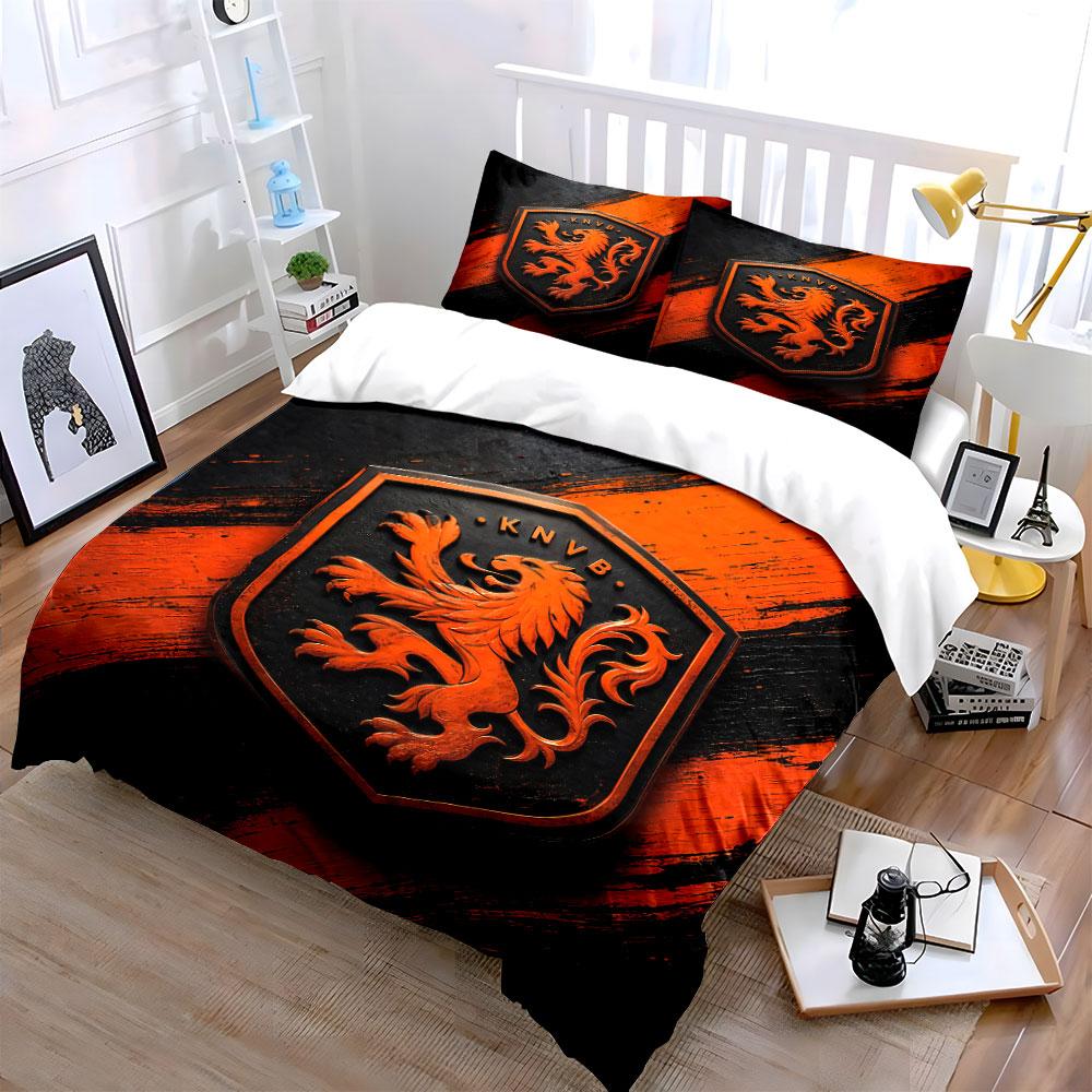 """Orange Löwen-Schild\" Bettwäsche-Set Bettwäsche Bettbezug-Set Bettbezug Kissenbezüge""" (1 * Bettbezug 2 * Kissenbezüge, ohne Bettdecke)