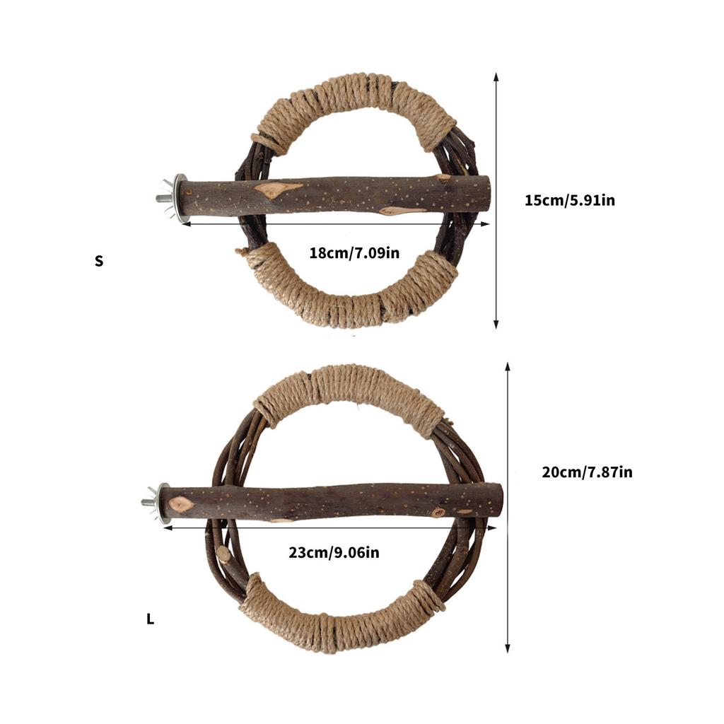 Natural Wood Bird Standing Perch Cage Screw Playstand Grinding Perch Birdcage Accessories Cage Entertainment Chewing Toy