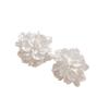2025 Zhao Lusi Style French Ice Crack White Flower Stud Earrings for Women - Trendy Summer Niche Fashion