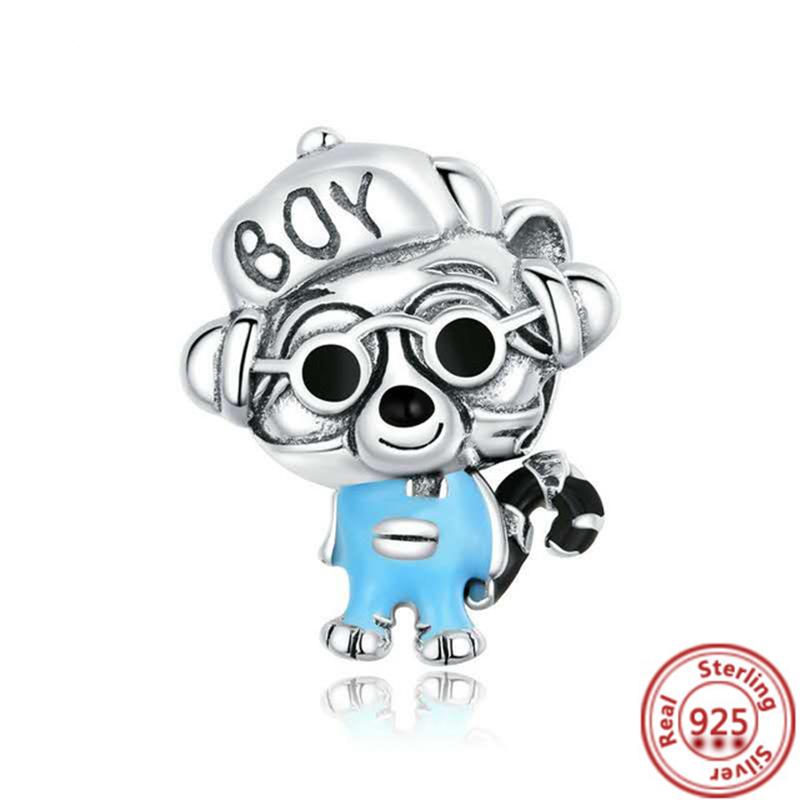 Charm-Perlen aus 100 % 925er Sterlingsilber mit Pfotenabdruck, Glückskatze, Hund, süßer Welpe, passend für originale Charm-Armbänder, Damen- und Mädchenschmuck