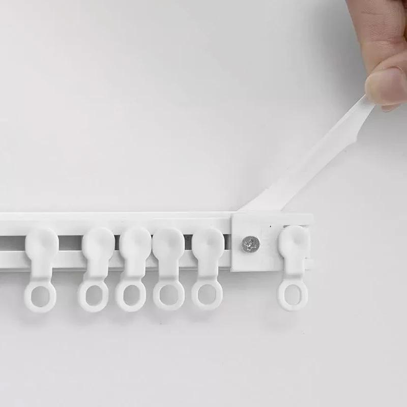 

Curtain Slide Rail Self-adhesive Non Perforated Silent Curtain Hook Sliding Rail Home Decoration Accessories Curtain Accessories 0.5m