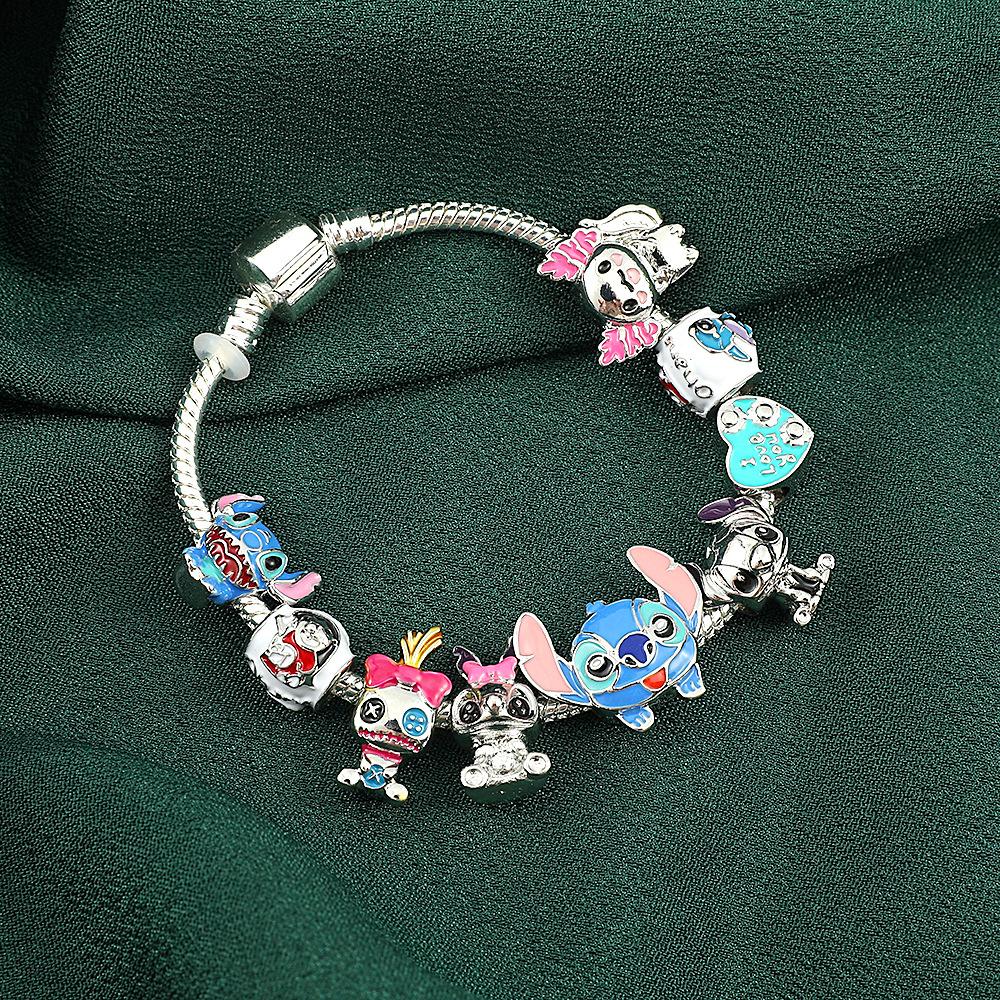 Cartoon Cute Stitch Bracelet Students Star Baby Doll Pan Family Bracelet Accessories Hip Hop Bracelet Jewelry Batch