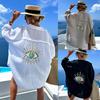 Summer Women's Casual V-Neck Pocket Patchwork Sequins Loose Long Sleeve Women's Shirt