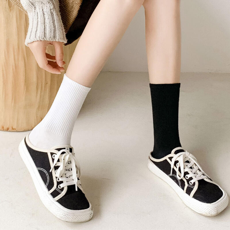 5-Pair Set of Ride Women's Student Socks, Plain Socks