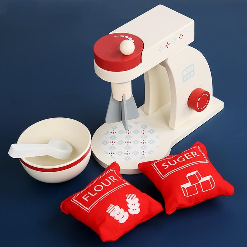 Playing house kitchen wooden white bread machine coffee machine blender simulation kitchen utensils parent-child toys