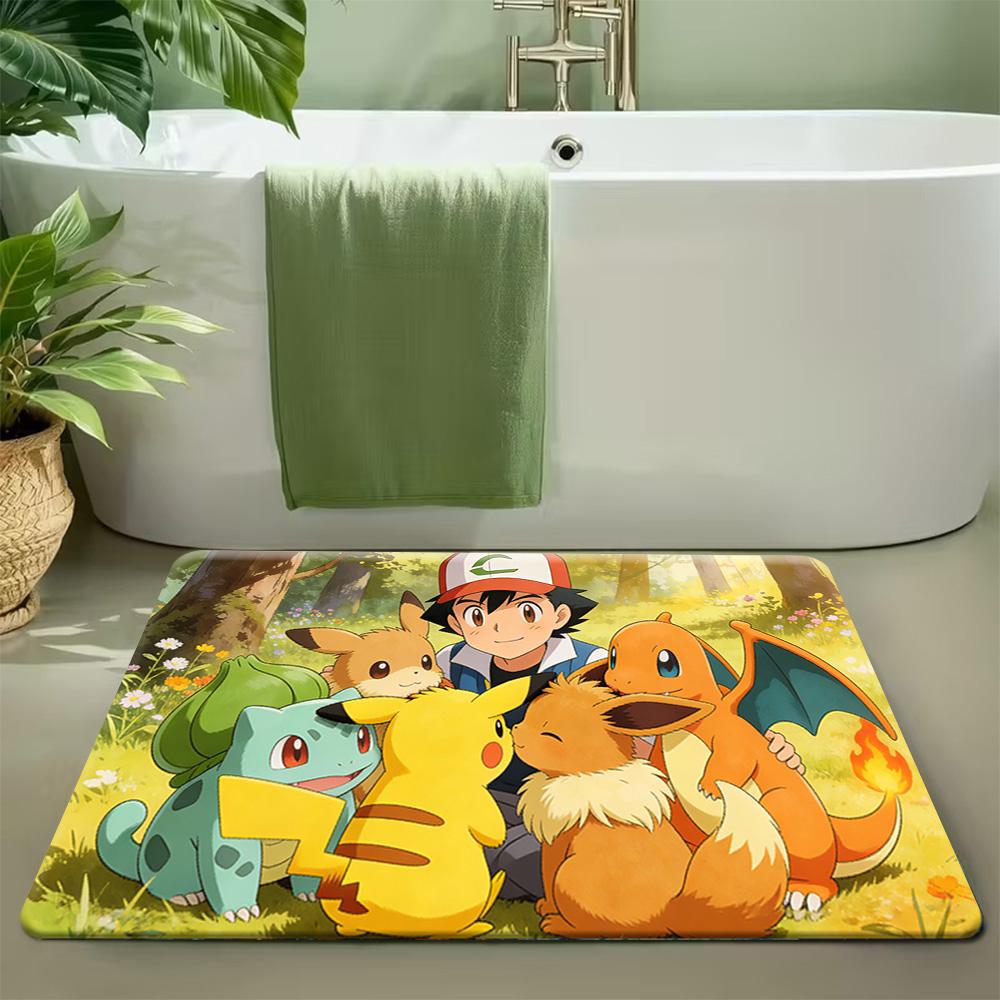 

Pokemon Pikachu Thunderbolt Fire Forest Print Non-Slip Floor Mat Doormat 40cm x 60cm