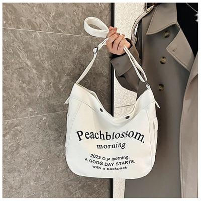 New Underarm Bag Fashion Versatile Women's Bag Canvas Niche Letter Bag Large Capacity Underarm Shoulder Bag