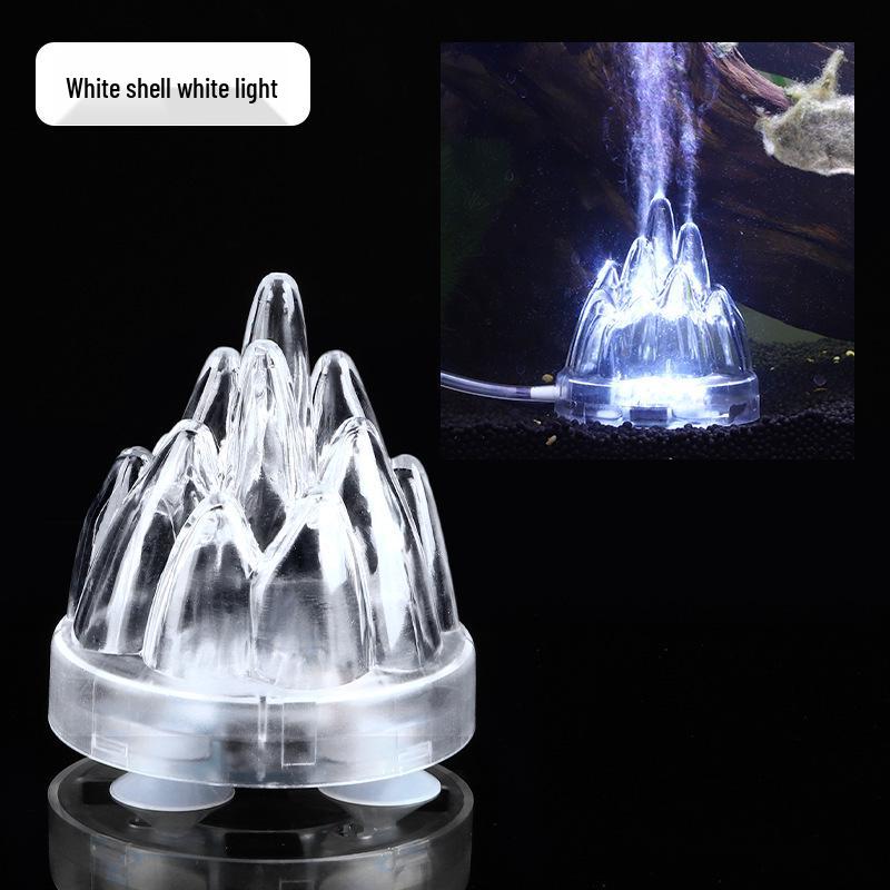 Siebenfarbige LED-Aquarium-Vulkanleuchte mit Luftstein-Blaseneffekt
