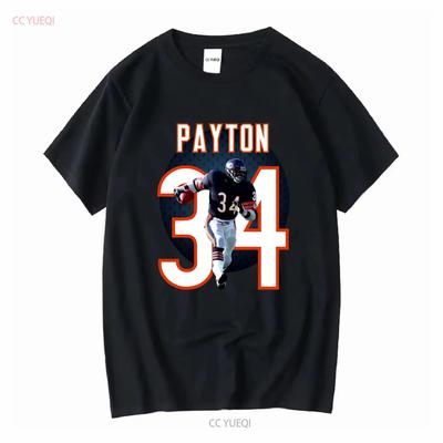 Walter Payton T Shirt Black Cotton All Sizes S To 5XL JJ4576 Vintage Washed Stylish Slightly Top For Everyday Wear Streetwear