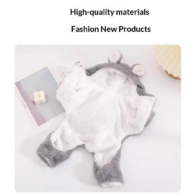 Dog Clothes Winter Autumn Warm Four Legged Fleece Lined Thickened Outfits for Cats Golden Gradient Ragdoll Small To Medium Dogs